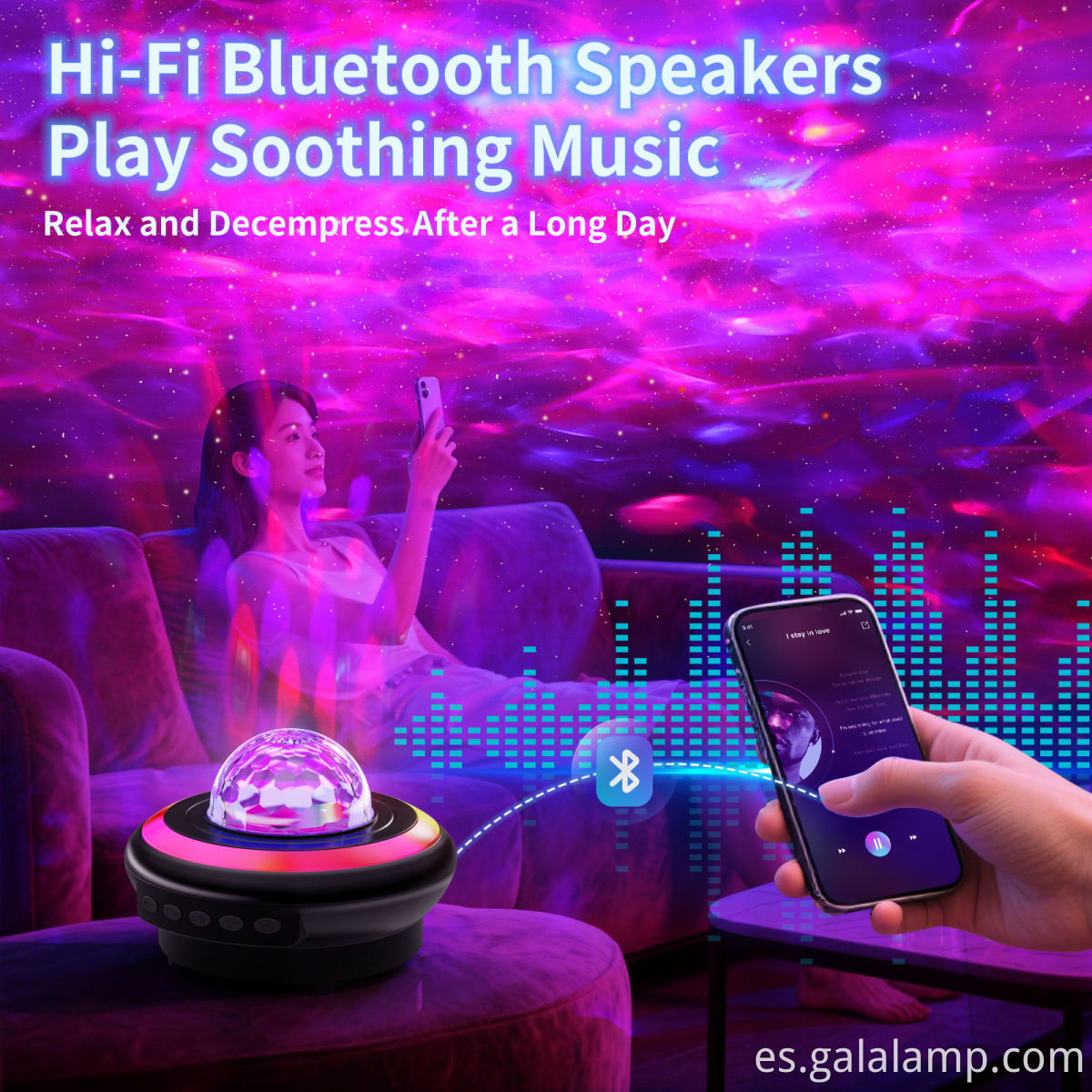 Camping Portable Music Projection Lamp